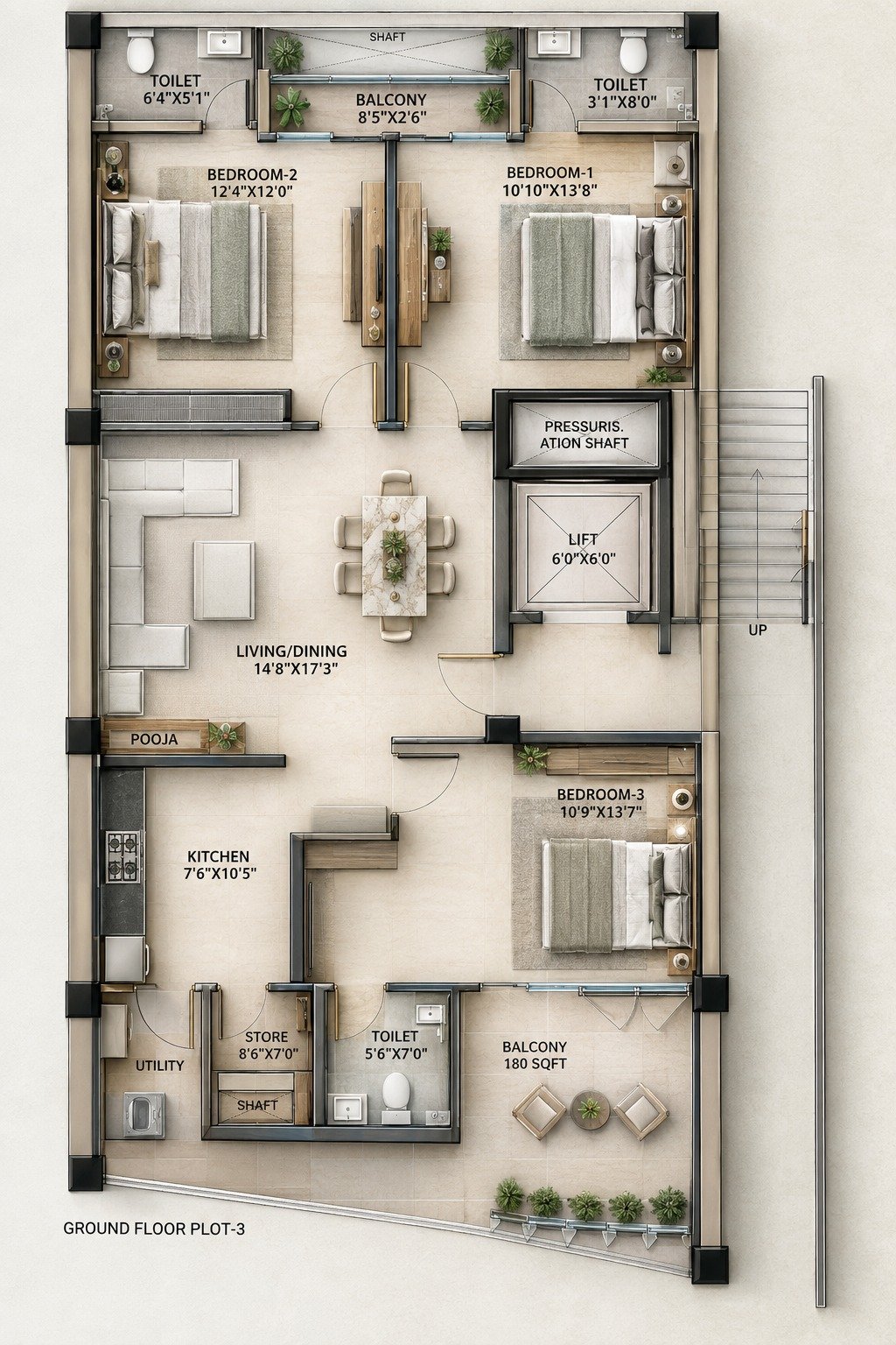 Plot 3 ground floor plan